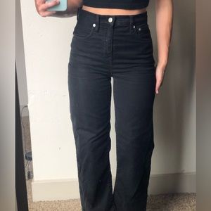 Madewell black wide leg jeans